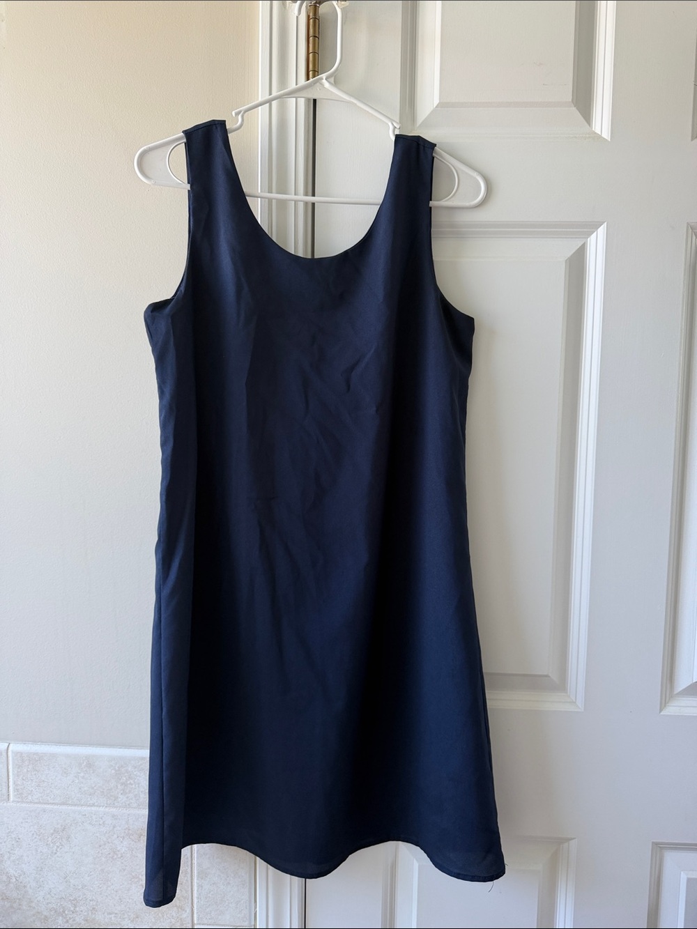 Chloe Navy Scoop Neck Sleeveless Mini Dress